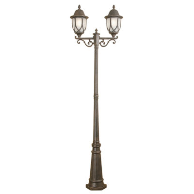 Belgravia 2 Light Antique Gold Outdoor Pole Light
