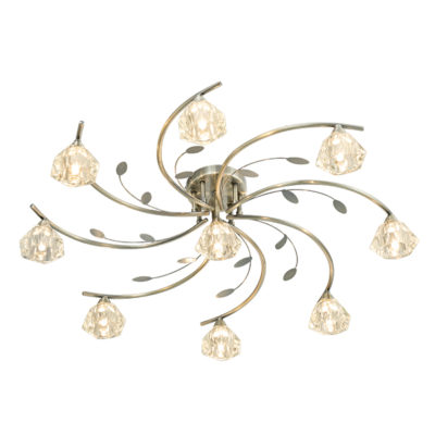 Sierra 9 Light Antique Brass Ceiling Light