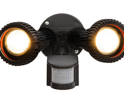 Twin Spot 2 Light Black Motion Sensor Light
