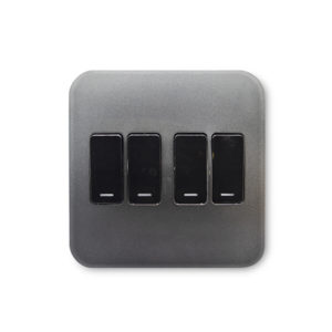 Veti 1 Gunmetal And Black 4 Lever 1 Way Wall Switch