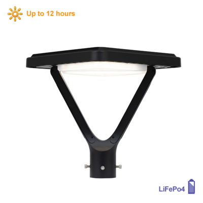 Vega Black Outdoor Solar Pole Light Excluding Pole