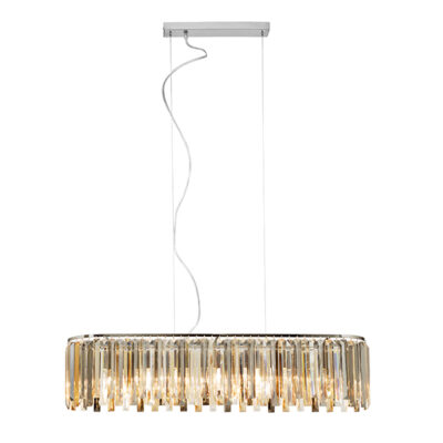 Chiara 8 Light Clear, Smoke & Amber Crystal Pendant Light