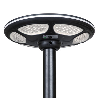 Black Outdoor Motion Sensor Solar Pole Light Excluding Pole