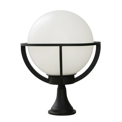 Devon Sphere 300mm Black Outdoor Pedestal Light