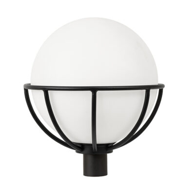 Sphere 400mm Black Outdoor Pole Light