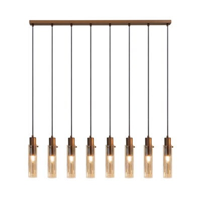 Siyah 8 Light Amber Pendant Light