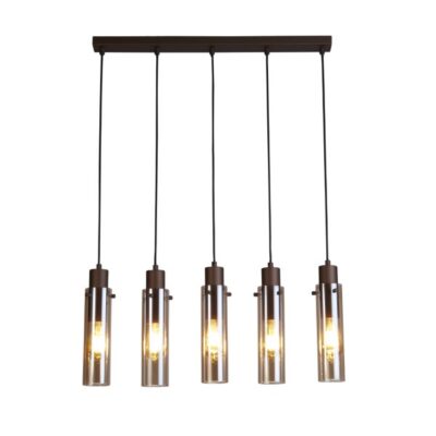 Siyah 5 Light Amber Pendant Light