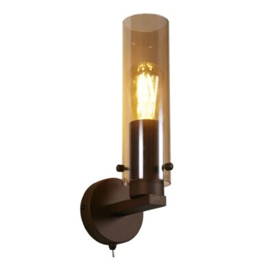 Siyah 1 Light Amber Wall Light