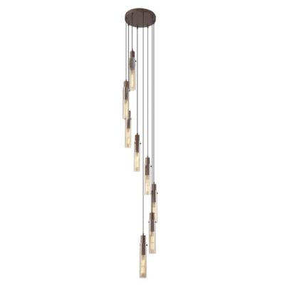 Siyah 8 Light Amber Pendant Light