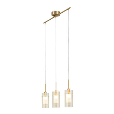 Duo 3 Light Champagne Pendant Light