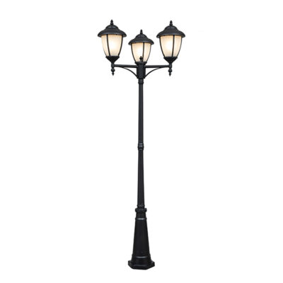 Belmont 3 Light Black Outdoor Pole Light