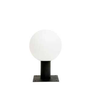 Sphere 250mm Black Outdoor Pedestal Light