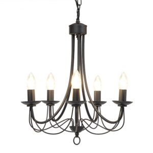 Maypole 5 Light Black Chandelier