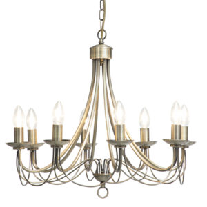Maypole 8 Light Antique Brass Chandelier