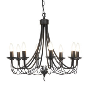 Maypole 8 Light Black Chandelier
