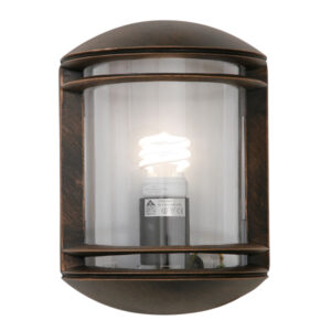 Kew Antique Gold Outdoor Wall Bulkhead Light