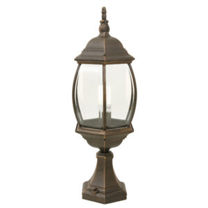 Valiant Antique Gold Outdoor Pedestal Lantern