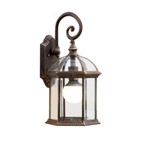 Mayfair Medium Antique Gold Outdoor Wall Lantern
