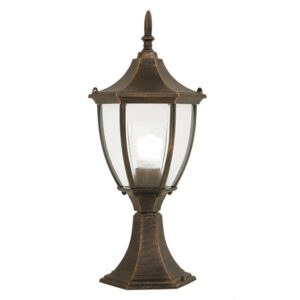 Venice Antique Gold Outdoor Pedestal Lantern