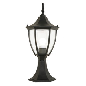 Venice Black Outdoor Pedestal Lantern