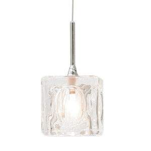 Sculptured Ice Chrome Pendant Light
