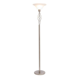 Spiral 1 Light Satin Chrome Floor Lamp