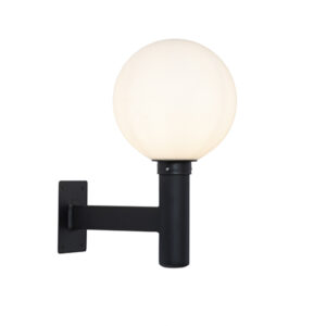 Sphere 250mm Black Outdoor Wall Light