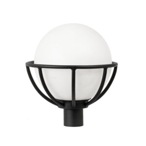 Sphere 300mm Black Outdoor Pole Light
