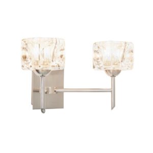 Sculptured Ice 2 Light Chrome Wall Light