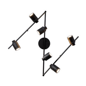 Saturn 6 Light Black Bathroom Ceiling Light