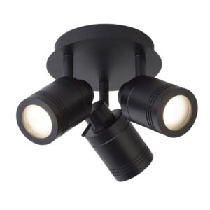 Saturn 3 Light Black Bathroom Ceiling Light