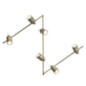 Saturn 6 Light Antique Brass Bathroom Ceiling Light