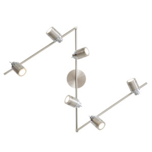 Saturn 6 Light Satin Silver Bathroom Ceiling Light