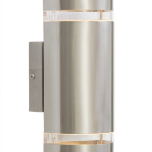 Gemini 2 Light Satin Chrome Outdoor Wall Light