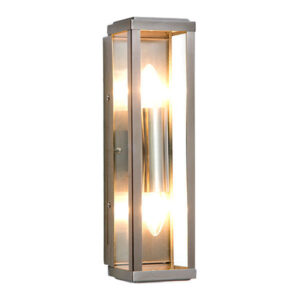 Dunkeld 2 Light Satin Silver Outdoor Wall Light