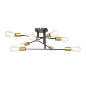 Acro X 8 Light Satin Brass Ceiling Light