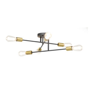 Acro X 6 Light Satin Brass Ceiling Light
