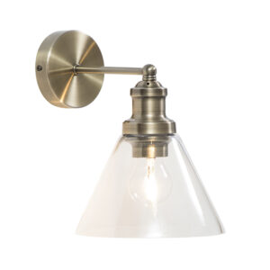 Cone 1 Light Antique Brass Wall Light