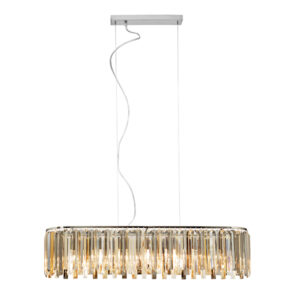Chiara 8 Light Clear, Smoke & Amber Crystal Pendant Light