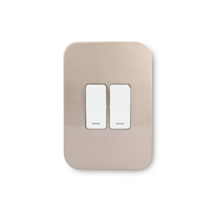 Veti 1 Champagne And White 2 Lever 1 Way Wall Switch