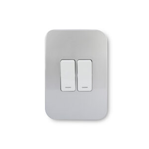 Veti 1 Silver And White 2 Lever 1 Way Wall Switch