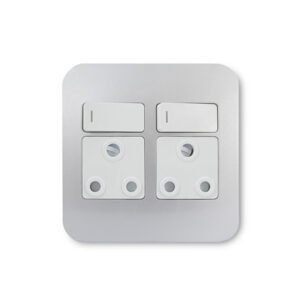 Veti 1 Silver And White Double Wall Plug