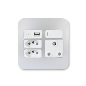 Veti 1 Silver And White Usb Wall Plug
