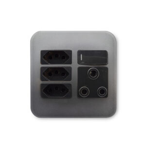 Veti 1 Gunmetal And Black Euro Wall Plug