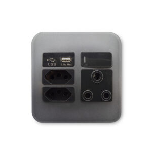 Veti 1 Gunmetal And Black Usb Wall Plug
