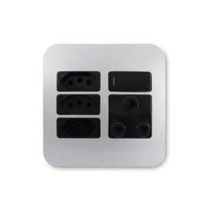 Veti 1 Silver And Black Euro Wall Plug