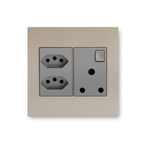 Arteor Champagne And Magnesium Monobloc Wall Plug