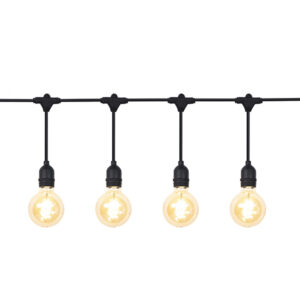 String 10 Light Black Outdoor String Light - Excluding Globes