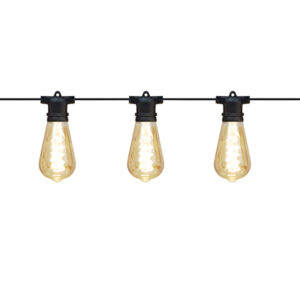 String 6 Light Black Outdoor String Light - Excluding Globes