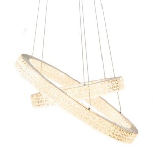 Aretha Led 2 Light Satin Silver Pendant Light